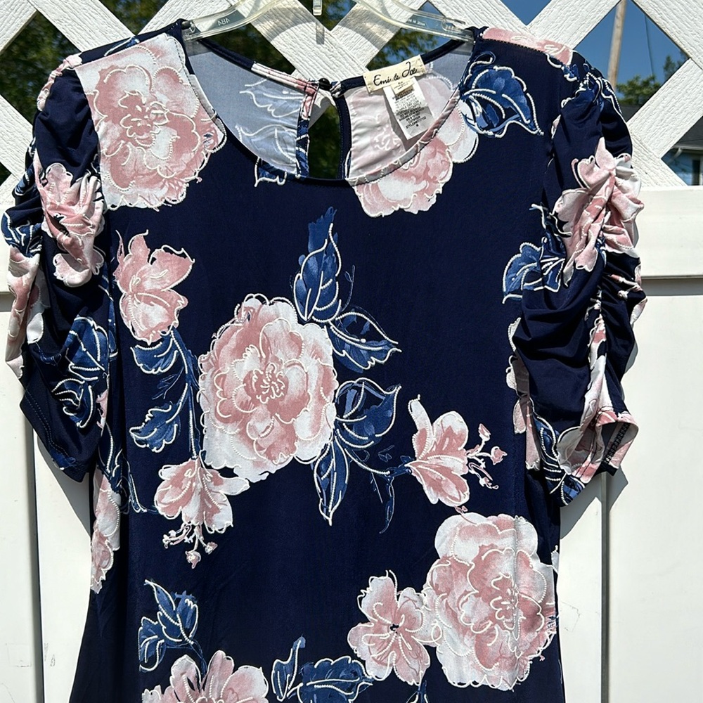 Beautiful pink flower with blue top